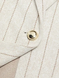 Pinstriped Single-Breasted Jacket