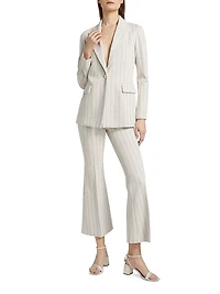 Pinstriped Single-Breasted Jacket