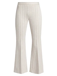 Pinstriped Cropped Flared Pants
