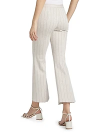 Pinstriped Cropped Flared Pants