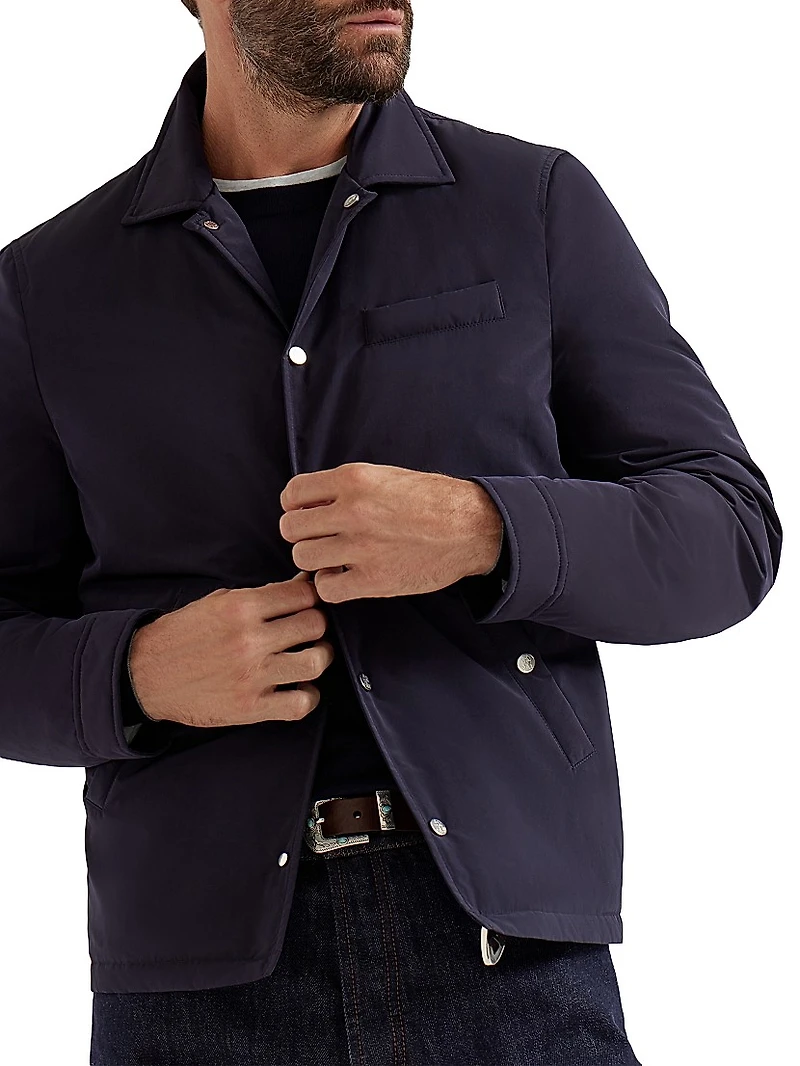 Water Resistant Microfiber Shirt Style Outerwear Jacket