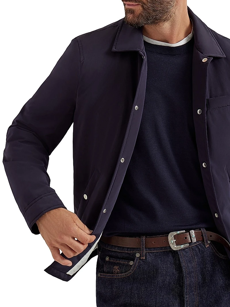 Water Resistant Microfiber Shirt Style Outerwear Jacket