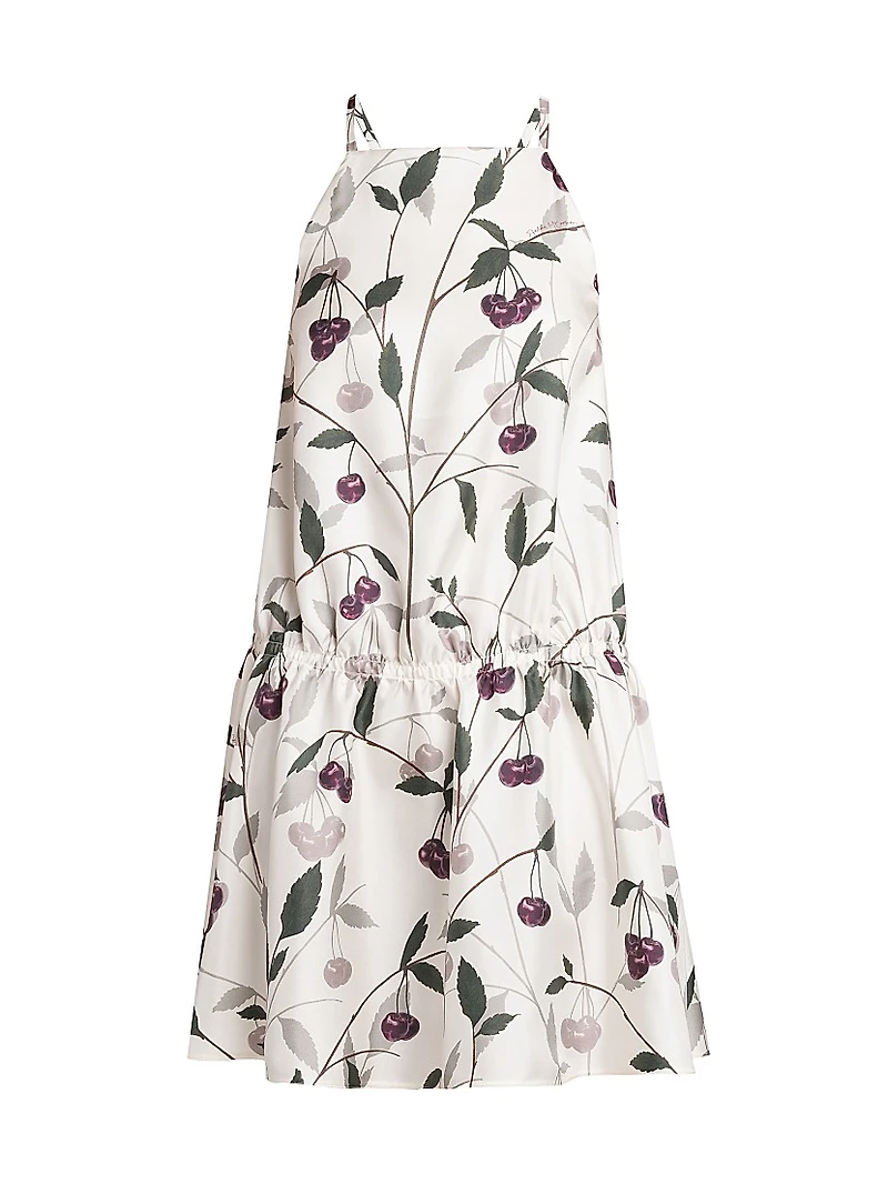 High Summer Cherry Silk Minidress