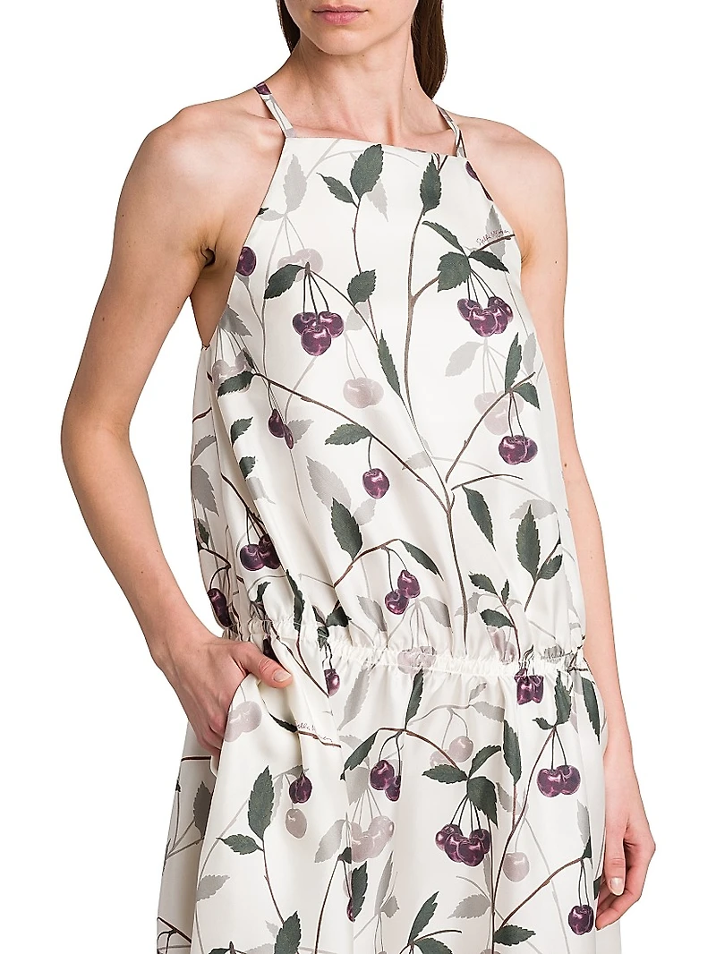 High Summer Cherry Silk Minidress