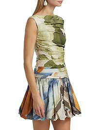 Nershall Floral Draped Minidress