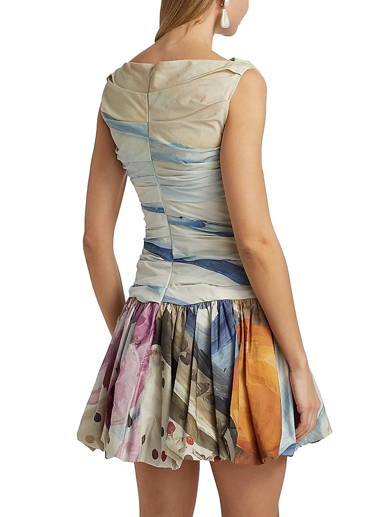 Nershall Floral Draped Minidress