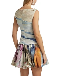 Nershall Floral Draped Minidress