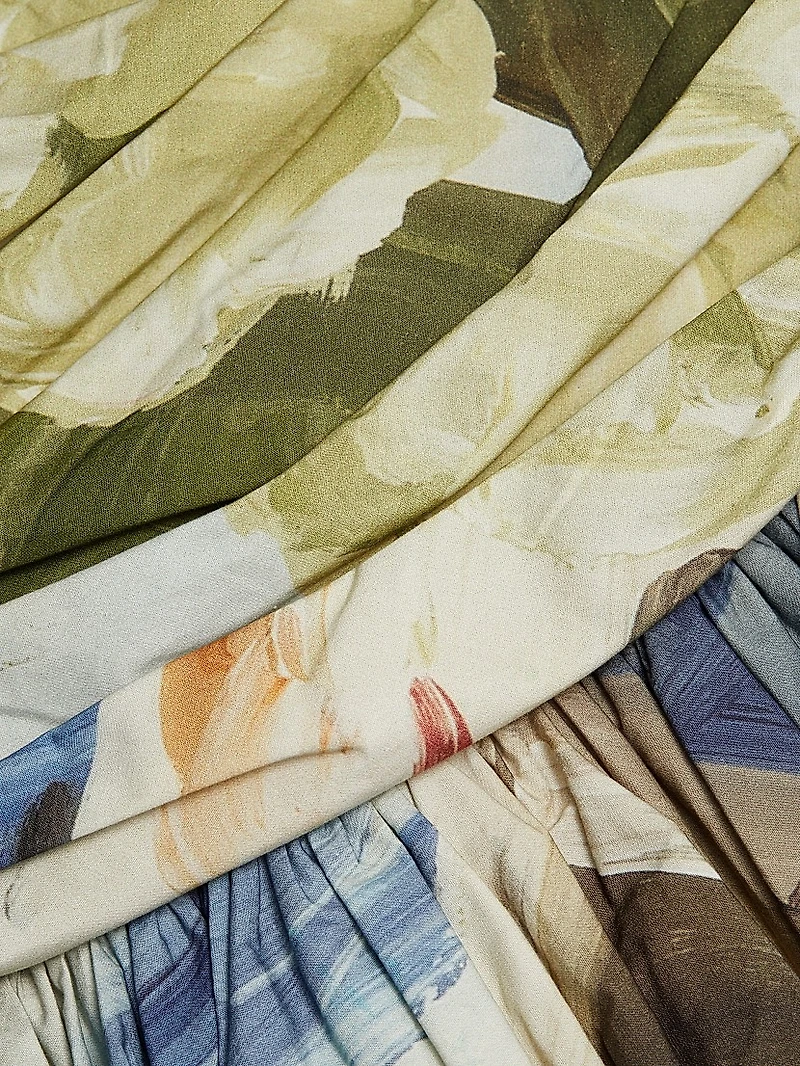 Nershall Floral Draped Minidress