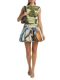 Nershall Floral Draped Minidress