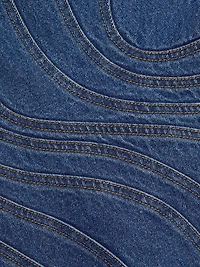 Renhold Cotton Denim Fitted Minidress