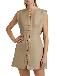 Cinderford Linen-Blend Sleeveless Minidress