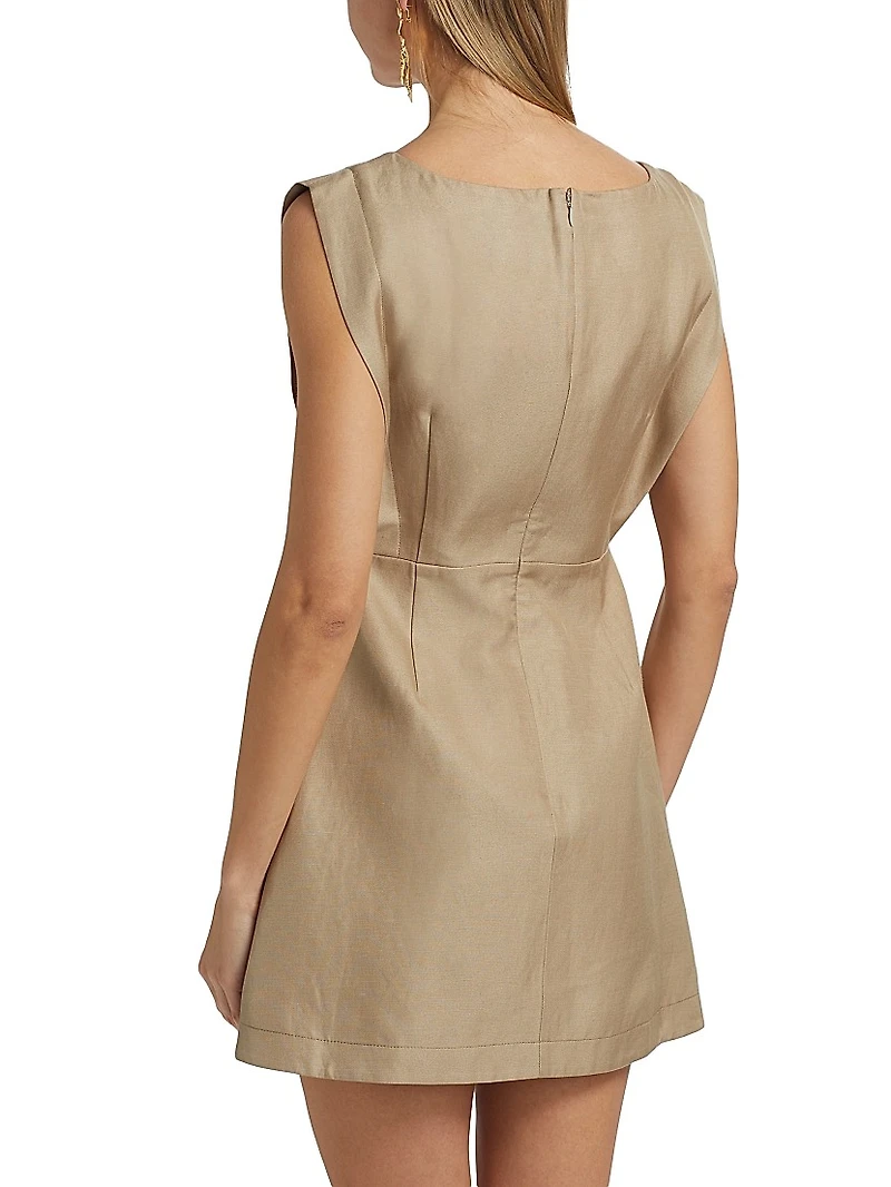 Cinderford Linen-Blend Sleeveless Minidress