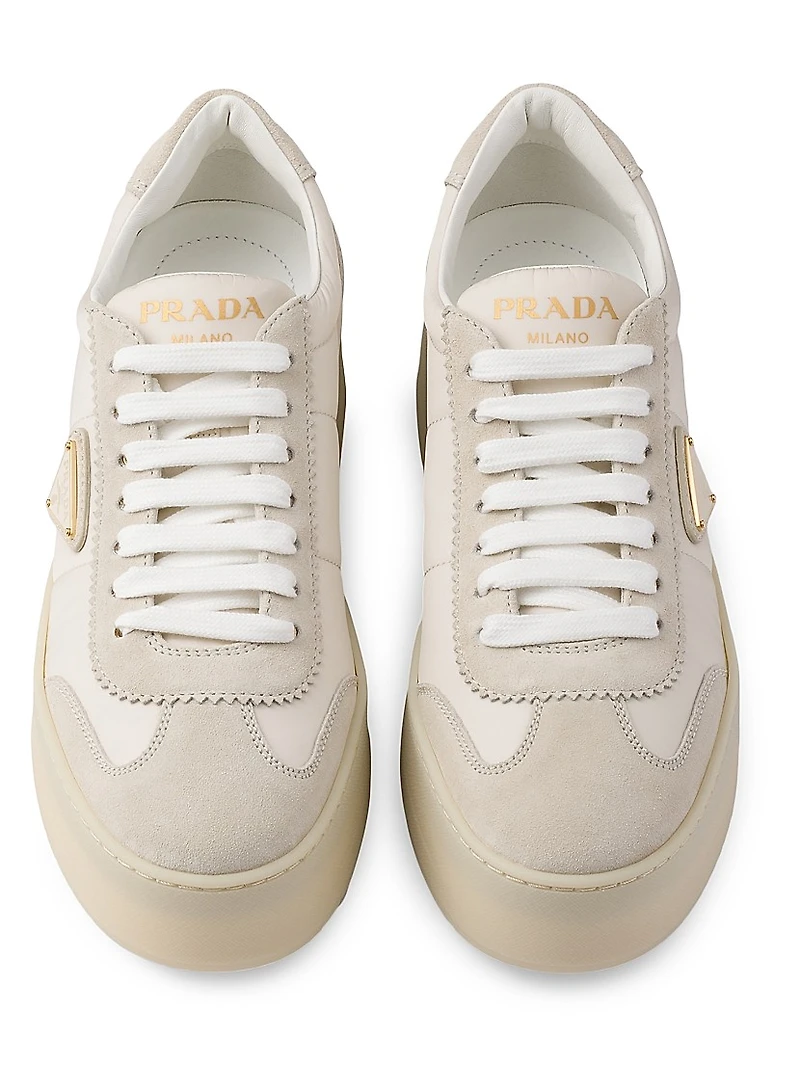 Downtown Bold Nylon and Suede Sneakers