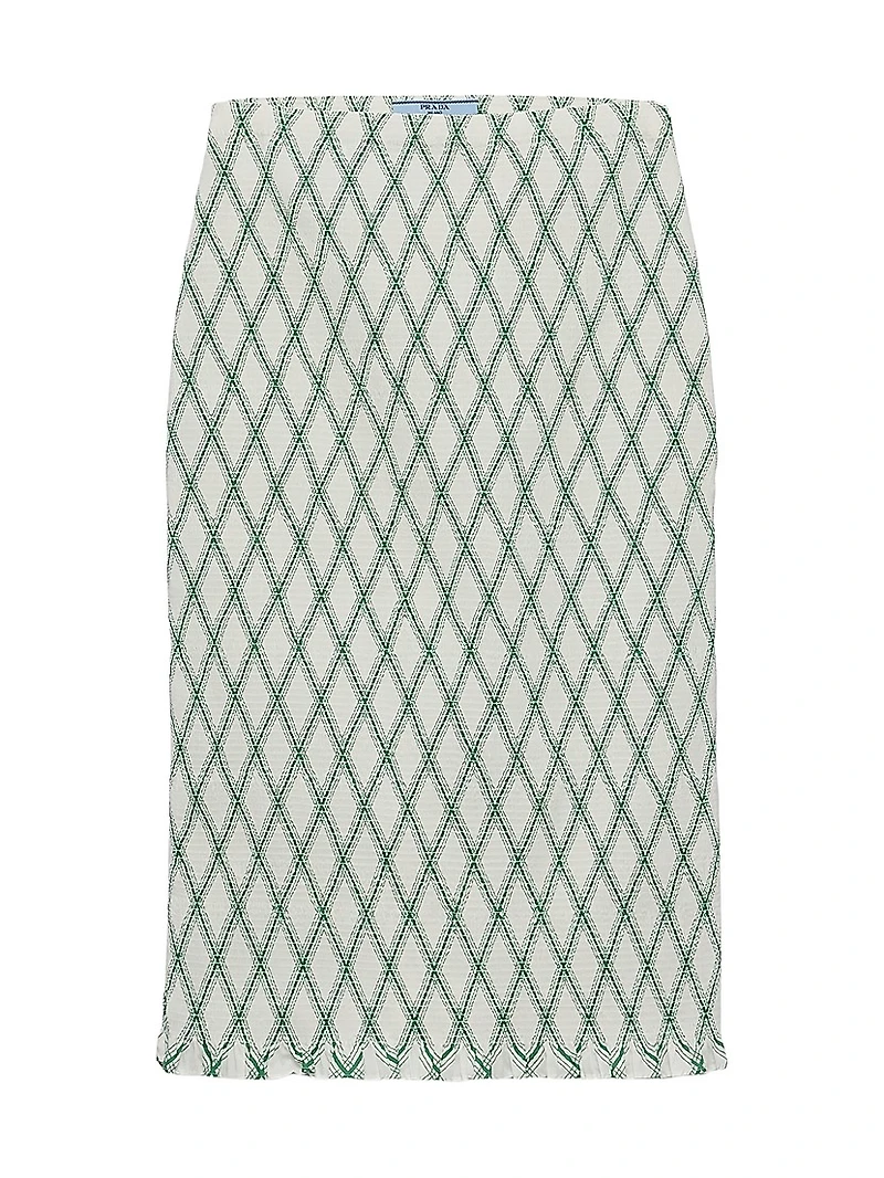 Cotton Skirt with Geometric Pattern