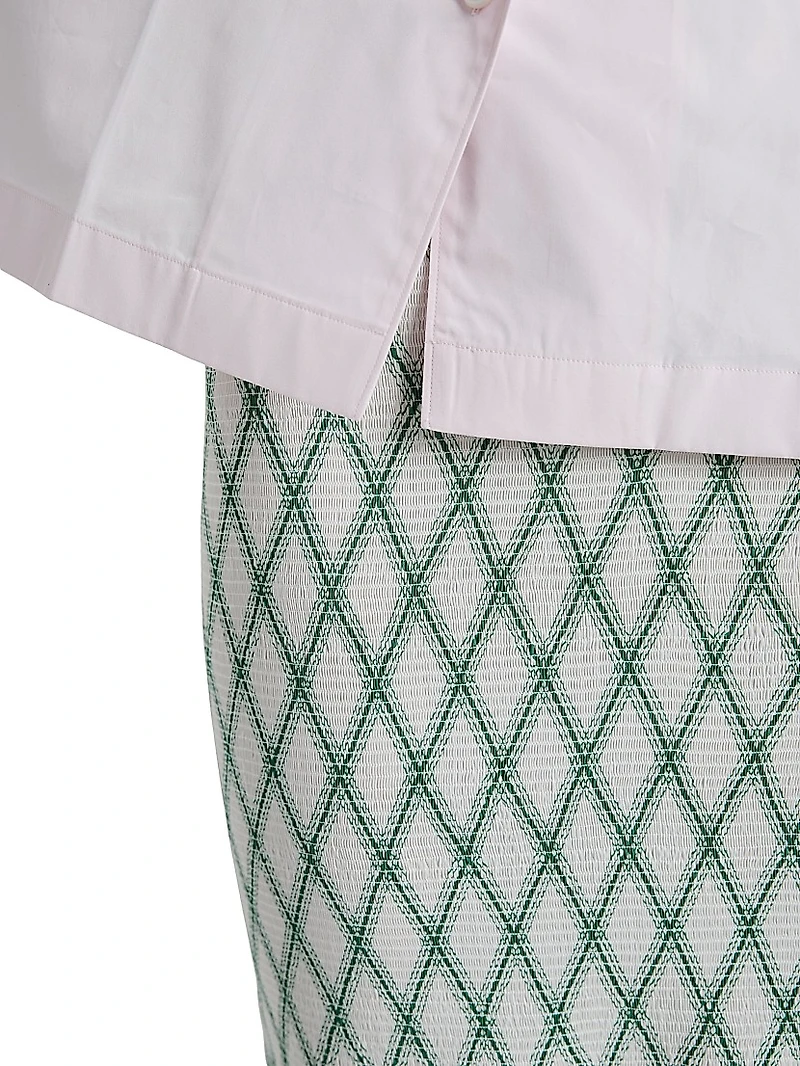 Cotton Skirt with Geometric Pattern