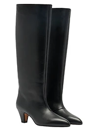 Arval 55MM Leather Block-Heel Boots