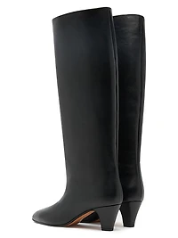 Arval 55MM Leather Block-Heel Boots