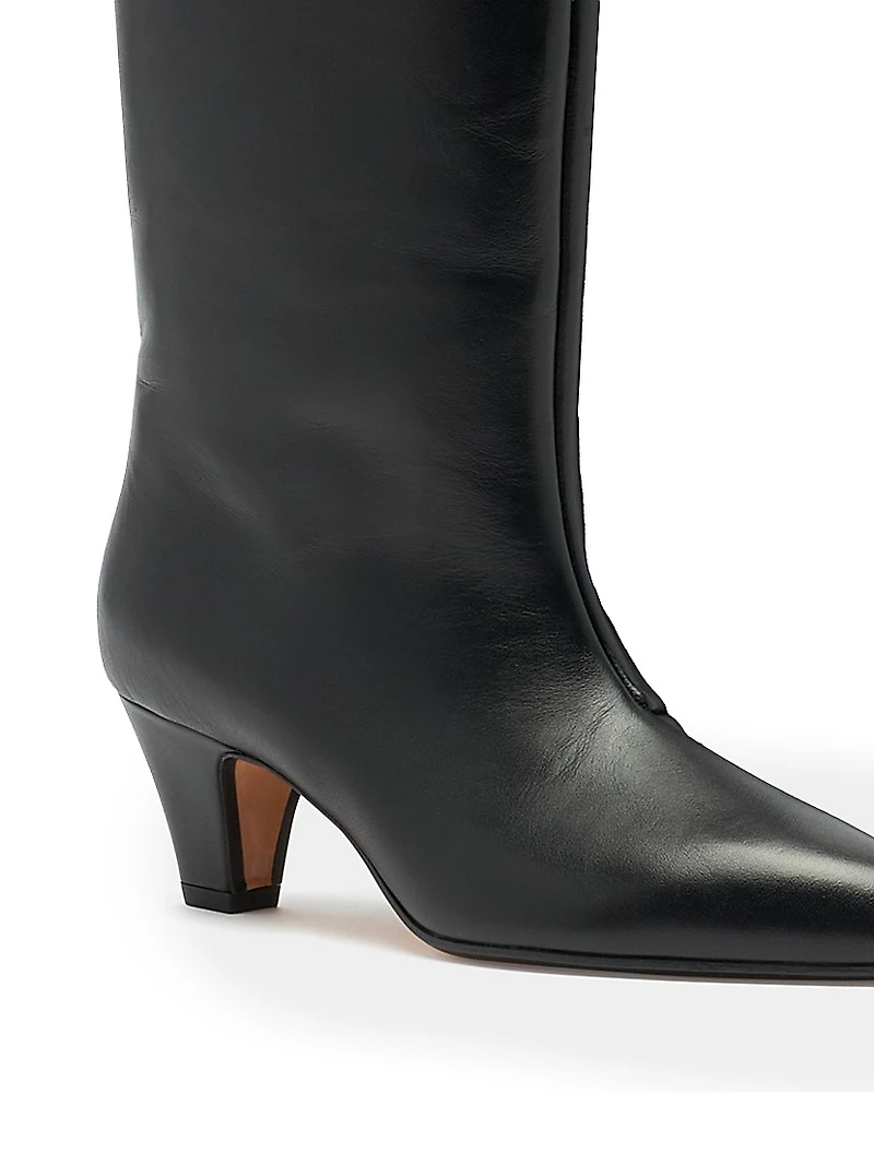 Arval 55MM Leather Block-Heel Boots