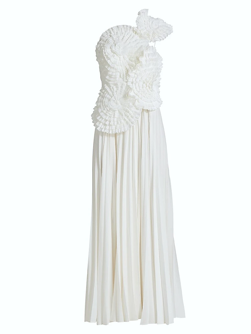 Trusley Pleated One-Shoulder Maxi Dress