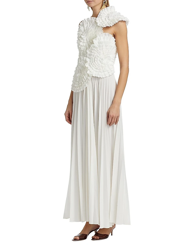 Trusley Pleated One-Shoulder Maxi Dress