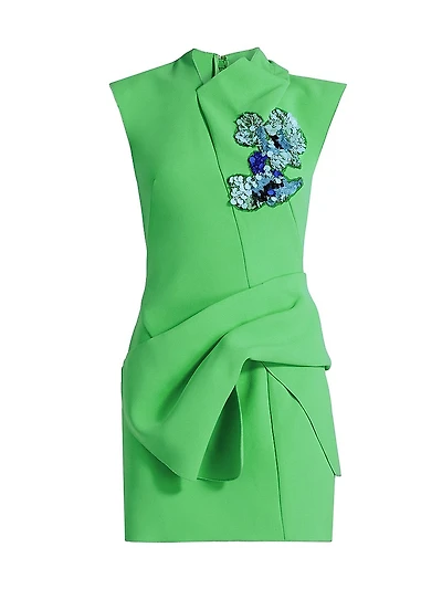 Yelford Beaded Draped Minidress