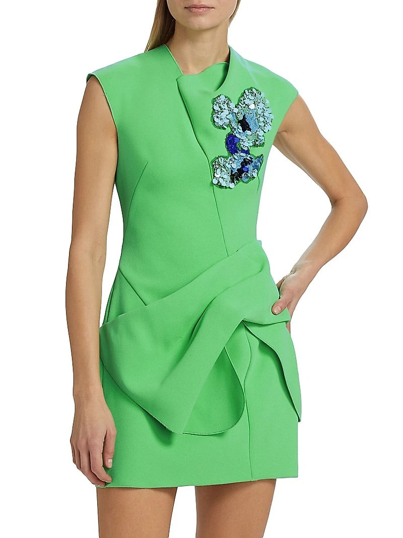 Yelford Beaded Draped Minidress