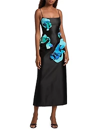 Parrfold Peal Appliqué Midi-Dress
