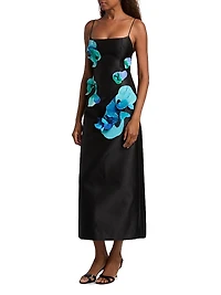 Parrfold Peal Appliqué Midi-Dress