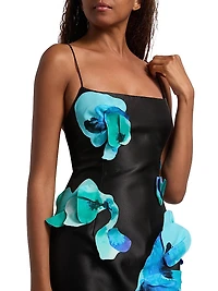 Parrfold Peal Appliqué Midi-Dress