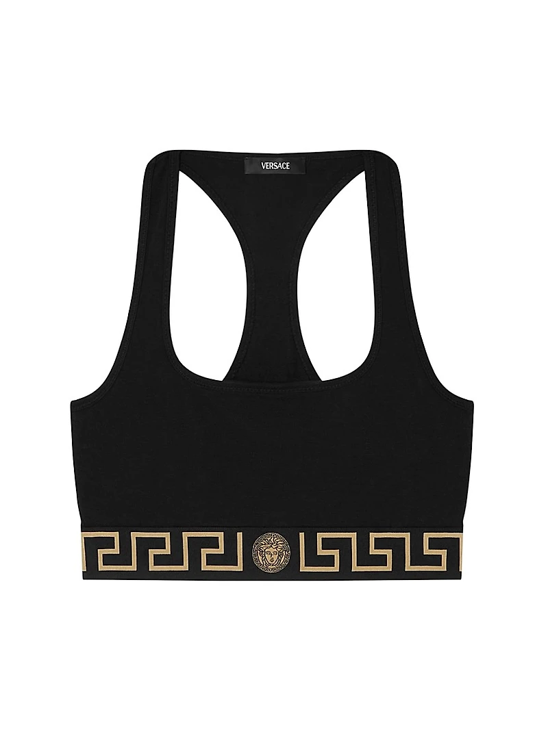 Greek Key Sports Bra