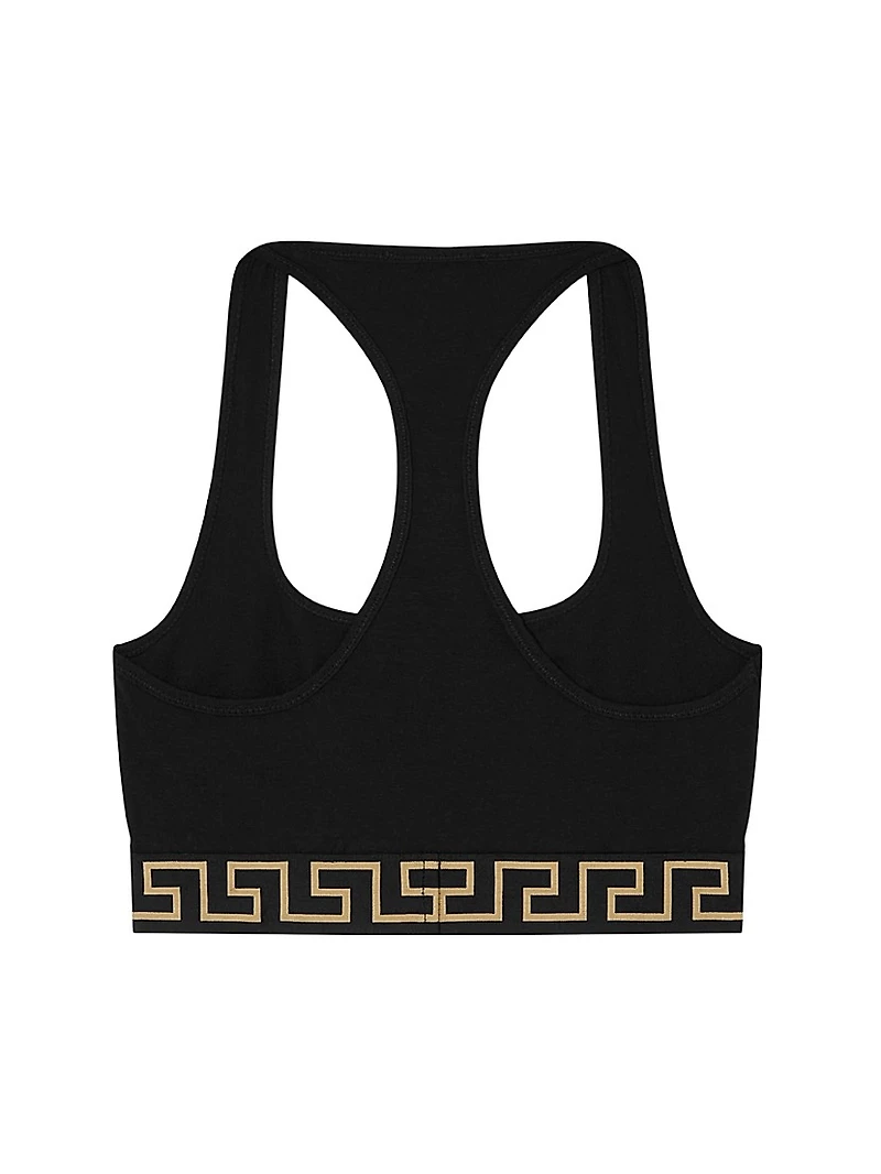 Greek Key Sports Bra