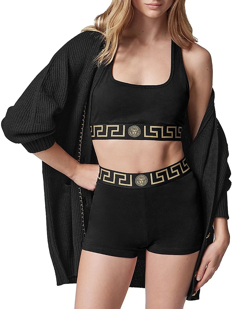 Greek Key Sports Bra