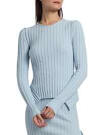Textured Knit Long-Sleeve Top