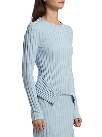 Textured Knit Long-Sleeve Top