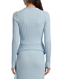 Textured Knit Long-Sleeve Top