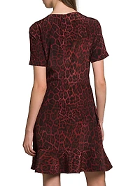 Iconic Leopard Silk Crewneck Minidress