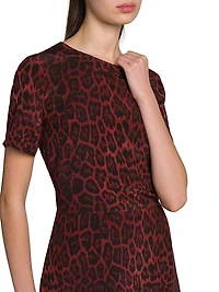 Iconic Leopard Silk Crewneck Minidress