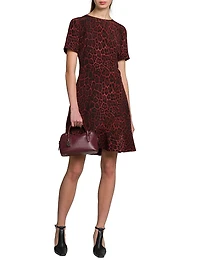 Iconic Leopard Silk Crewneck Minidress