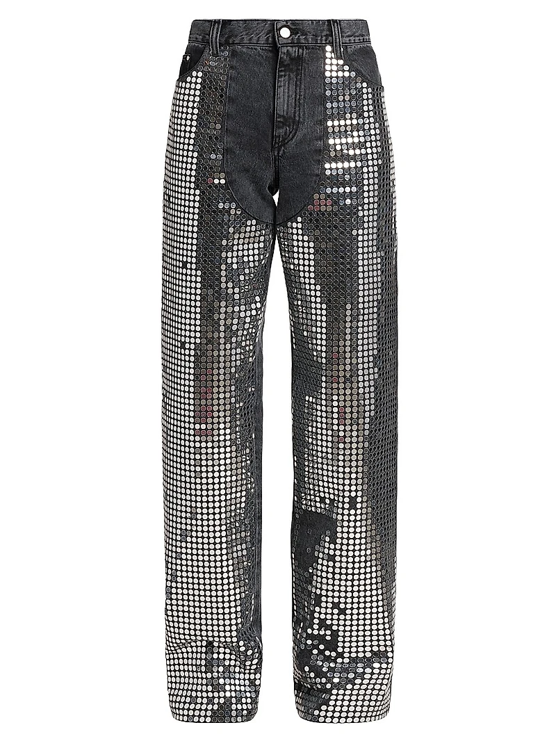 Mirror Denim High-Rise Straight-Leg Jeans