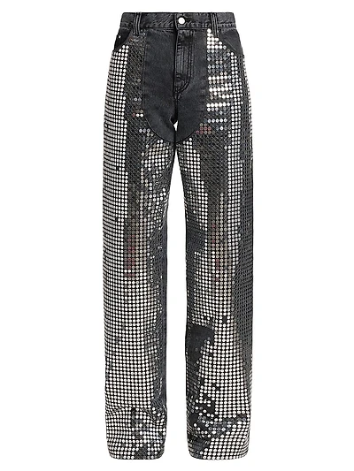 Mirror Denim High-Rise Straight-Leg Jeans