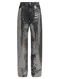 Mirror Denim High-Rise Straight-Leg Jeans