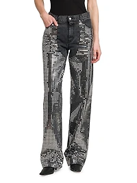 Mirror Denim High-Rise Straight-Leg Jeans