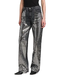 Mirror Denim High-Rise Straight-Leg Jeans
