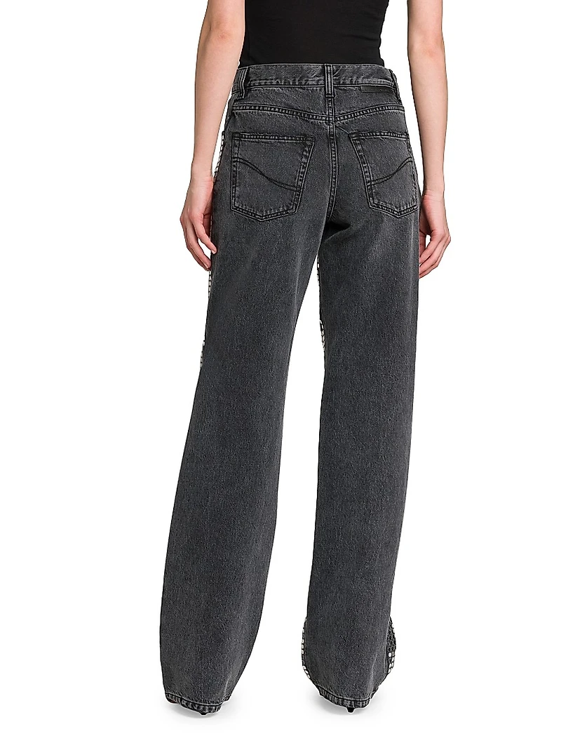 Mirror Denim High-Rise Straight-Leg Jeans