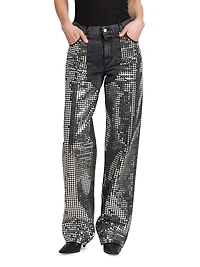 Mirror Denim High-Rise Straight-Leg Jeans
