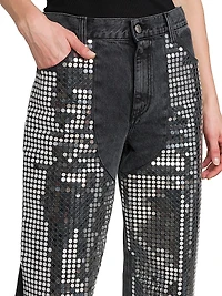 Mirror Denim High-Rise Straight-Leg Jeans