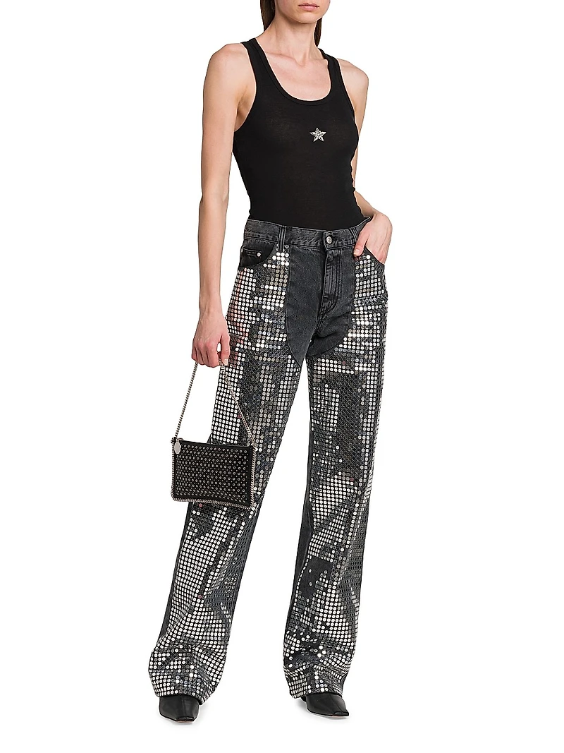 Mirror Denim High-Rise Straight-Leg Jeans