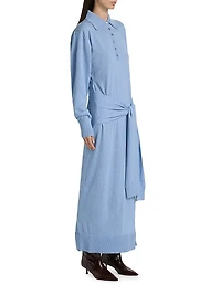 Mixed Wool Maxi Shirtdress