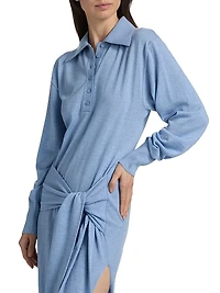 Mixed Wool Maxi Shirtdress