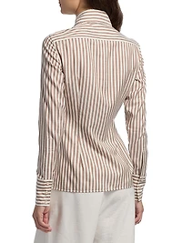 Silk Stripe Slim Shirt